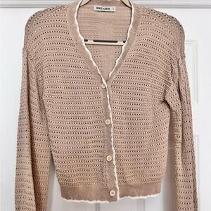 Grace Karin Beige Knit Cardigan Sweater